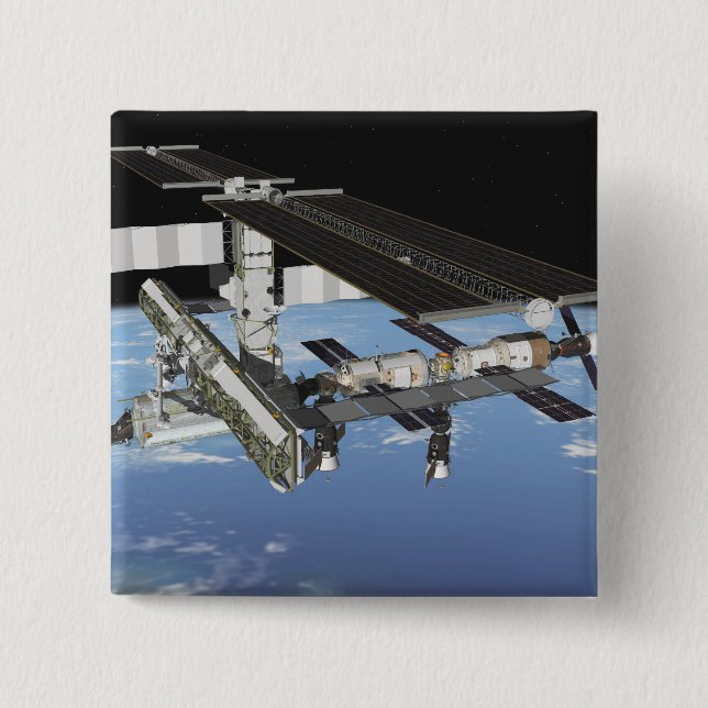 Bóton Quadrado 5.08cm Renderização do artista (Frente)