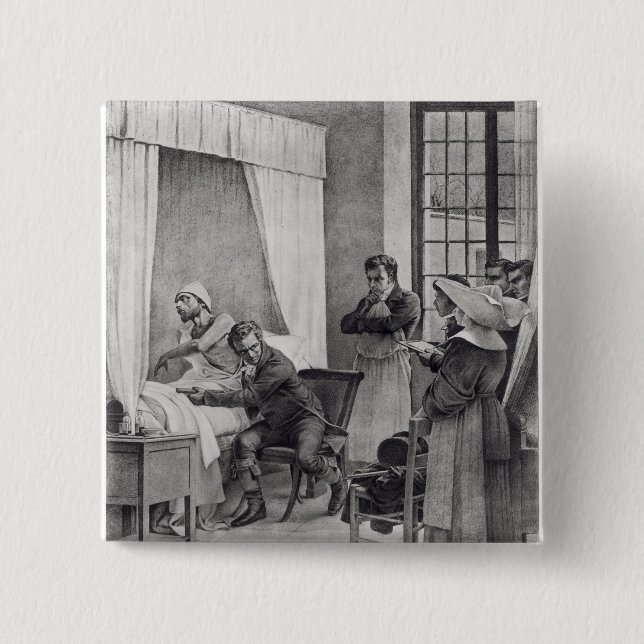 Bóton Quadrado 5.08cm Rene Theophile Hyacinthe Laennec (Frente)