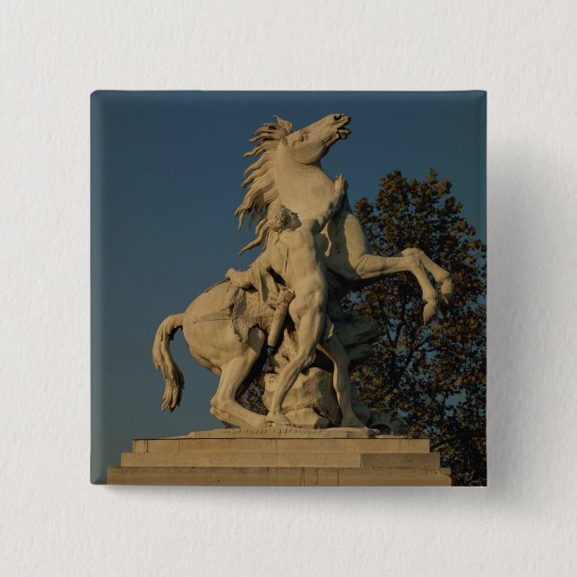 Bóton Quadrado 5.08cm Réplica de um do originall de dois "cavalos (Frente)