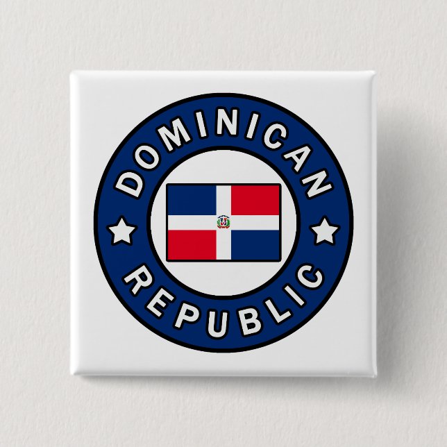 Bóton Quadrado 5.08cm República Dominicana (Frente)