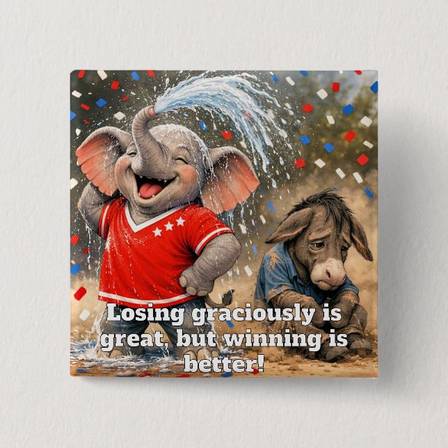 Bóton Quadrado 5.08cm Republican Customizable Midterm Elections Button (Frente)