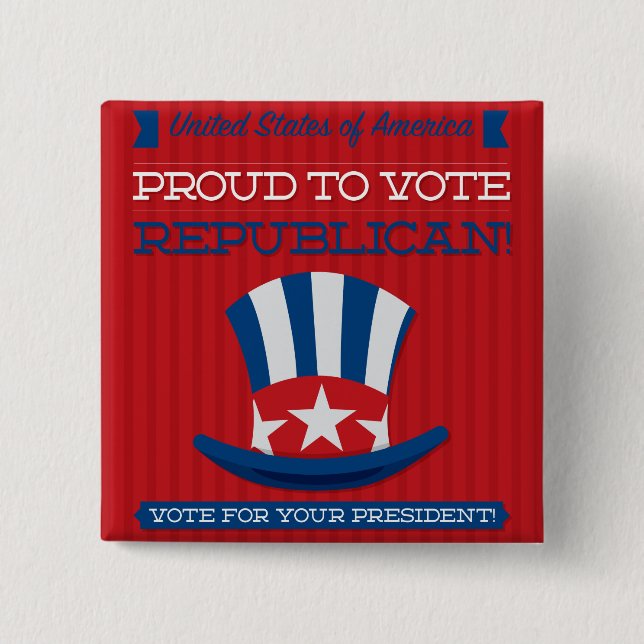 Bóton Quadrado 5.08cm republicano (Frente)