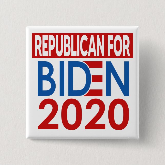 Bóton Quadrado 5.08cm Republicano para Biden 2020 (Frente)