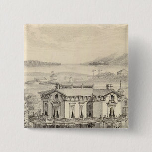 Bóton Quadrado 5.08cm Residência de Emery, Oakland, Alameda Co