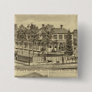 Bóton Quadrado 5.08cm Residência de John A Warden Sewickley