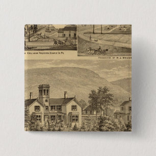 Bóton Quadrado 5.08cm Residências de HJ Murdoch