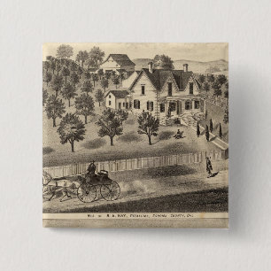 Bóton Quadrado 5.08cm Residências de SA Nay e DM Winans