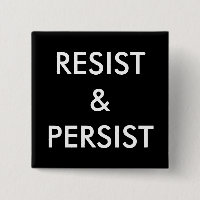 Resistir e persistir, texto branco em negrito em p
