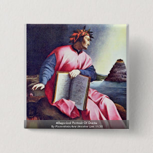 Bóton Quadrado 5.08cm Retrato alegórico de Dante