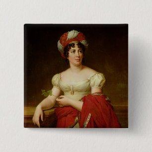 Bóton Quadrado 5.08cm Retrato da senhora de Stael