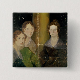 Bóton Quadrado 5.08cm Retrato das irmãs de Bronte, c.1834