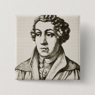 Bóton Quadrado 5.08cm Retrato de 1455-1522) cópias de Johann Reuchlin