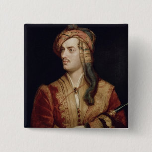 Bóton Quadrado 5.08cm Retrato de 1788-1824) 6os Baron de George Gordon (