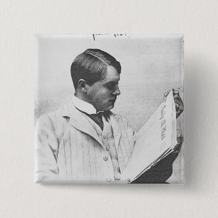 Bóton Quadrado 5.08cm Retrato de Alfred Harmsworth, 1897