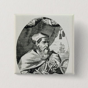 Bóton Quadrado 5.08cm Retrato de Amerigo Vespucci