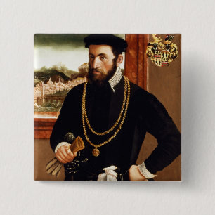 Bóton Quadrado 5.08cm Retrato de Anton Rummel von Liechtenan