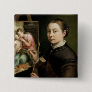 Bóton Quadrado 5.08cm Retrato de auto, 1556