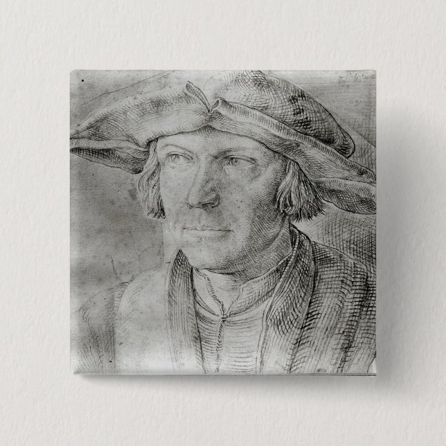 Bóton Quadrado 5.08cm Retrato de auto 6 (Frente)