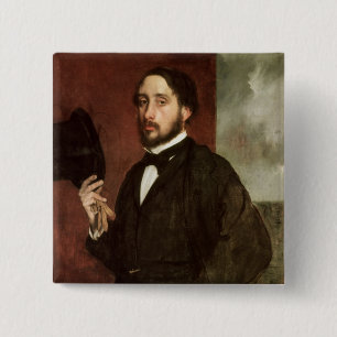 Bóton Quadrado 5.08cm Retrato de auto de Edgar Degas , c.1862