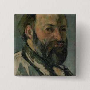 Bóton Quadrado 5.08cm Retrato de auto de Paul Cezanne  , c.1877-80