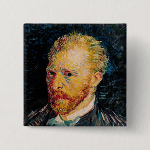 Bóton Quadrado 5.08cm Retrato de auto de Vincent van Gogh , 1887