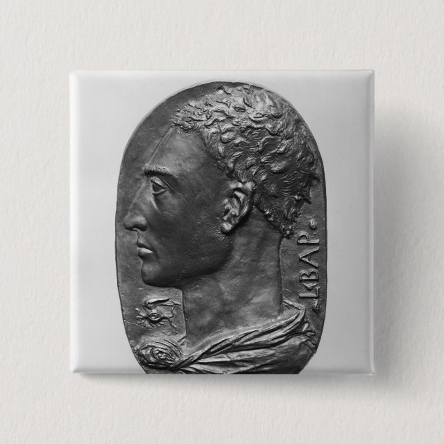 Bóton Quadrado 5.08cm Retrato de auto do medalhão (Frente)