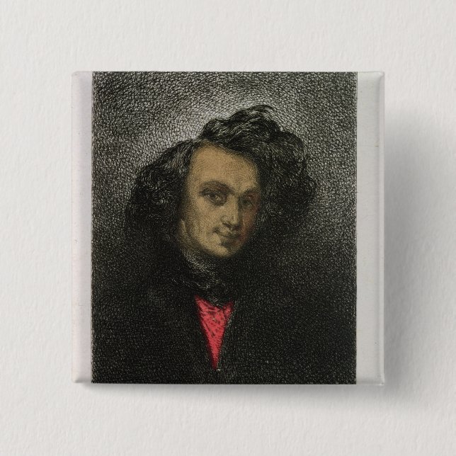 Bóton Quadrado 5.08cm Retrato de auto, vestido para 'Hernani (Frente)