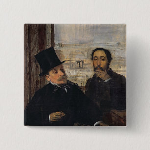 Bóton Quadrado 5.08cm Retrato de auto w de Edgar Degas   Evariste de
