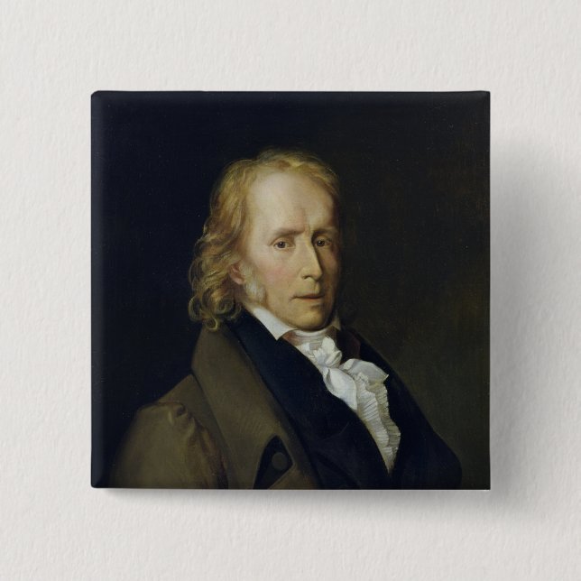 Bóton Quadrado 5.08cm Retrato de Benjamin Constant de Rebecque (Frente)
