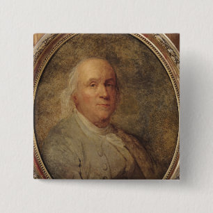 Bóton Quadrado 5.08cm Retrato de Benjamin Franklin, c.1780