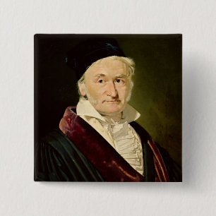 Bóton Quadrado 5.08cm Retrato de Carl Friedrich Gauss, 1840
