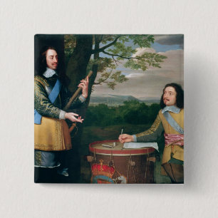 Bóton Quadrado 5.08cm Retrato de Charles mim e senhor Edward Caminhante
