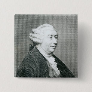 Bóton Quadrado 5.08cm Retrato de David Hume