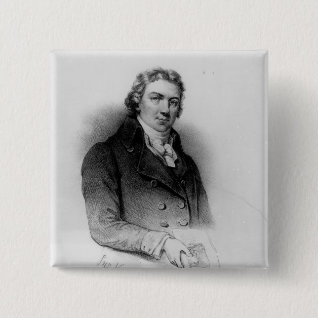 Bóton Quadrado 5.08cm Retrato de Edward Jenner (Frente)
