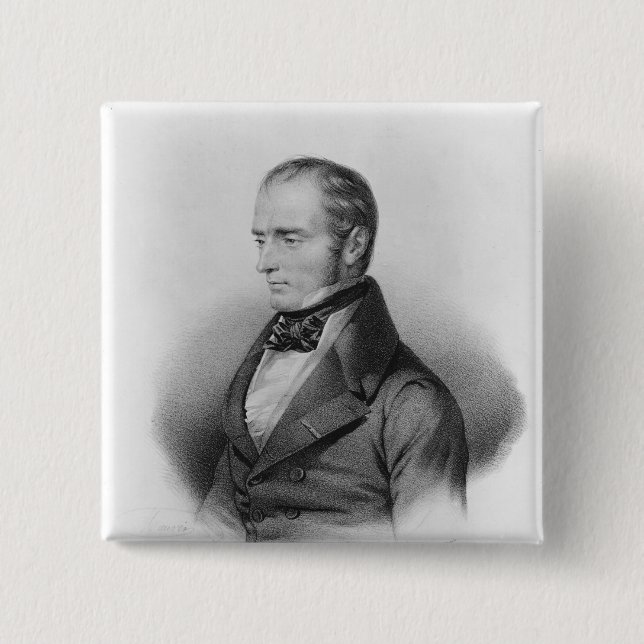 Bóton Quadrado 5.08cm Retrato de Francois Xavier Bichat (Frente)