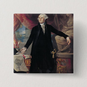 Bóton Quadrado 5.08cm Retrato de George Washington, 1796