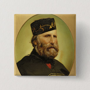 Bóton Quadrado 5.08cm Retrato de Giuseppe Garibaldi