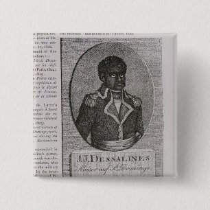 Bóton Quadrado 5.08cm Retrato de Jean-Jacques Dessalines