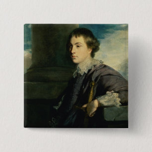 Bóton Quadrado 5.08cm Retrato de John Charles Spencer, senhor Althorp