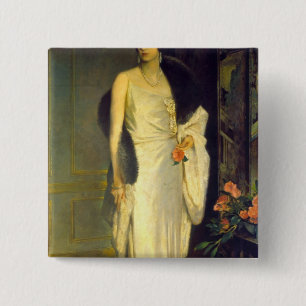 Bóton Quadrado 5.08cm Retrato de Loelia, duquesa de Westminster