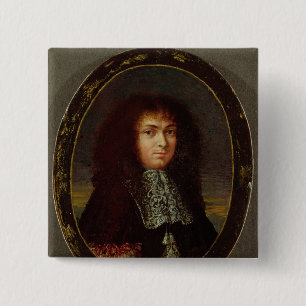 Bóton Quadrado 5.08cm Retrato de Louis XIV
