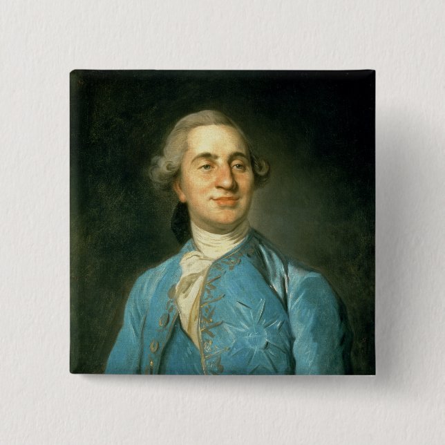 Bóton Quadrado 5.08cm Retrato de Louis XVI 1775 (Frente)