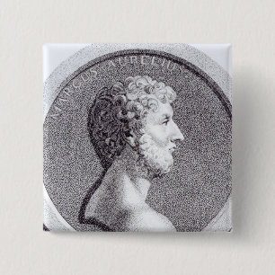 Bóton Quadrado 5.08cm Retrato de Marcus Aurelius