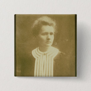 Bóton Quadrado 5.08cm Retrato de Marie Curie