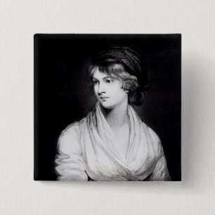 Bóton Quadrado 5.08cm Retrato de Mary Wollstonecraft Godwin