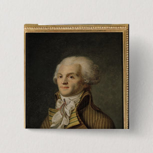 Bóton Quadrado 5.08cm Retrato de Maximiliano de Robespierre