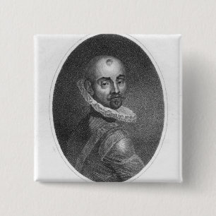 Bóton Quadrado 5.08cm Retrato de Michel de Montaigne