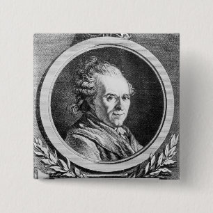 Bóton Quadrado 5.08cm Retrato de Michel-Jean Sedaine