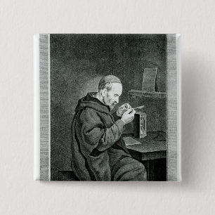 Bóton Quadrado 5.08cm Retrato de Michel Nostradamus