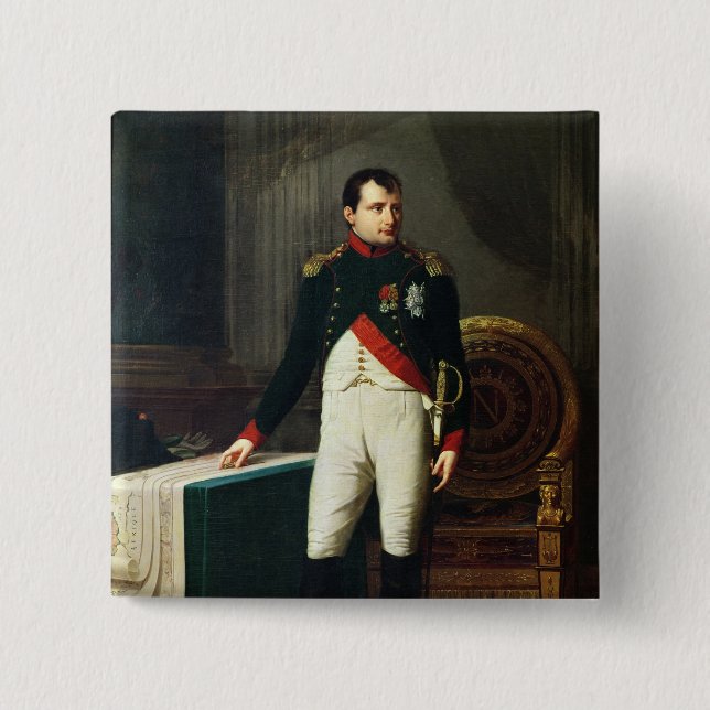 Bóton Quadrado 5.08cm Retrato de Napoleon Bonaparte 1809 (Frente)
